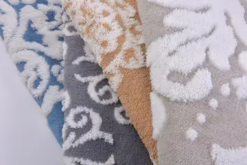 Bicolor jacquard sherpa fleece fabric