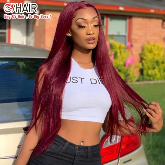 Best Selling 99j Straight Wig: Double Drawn Virgin Brazilian Hair Vendors Offer Glueless HD Lace Frontal Wigs
