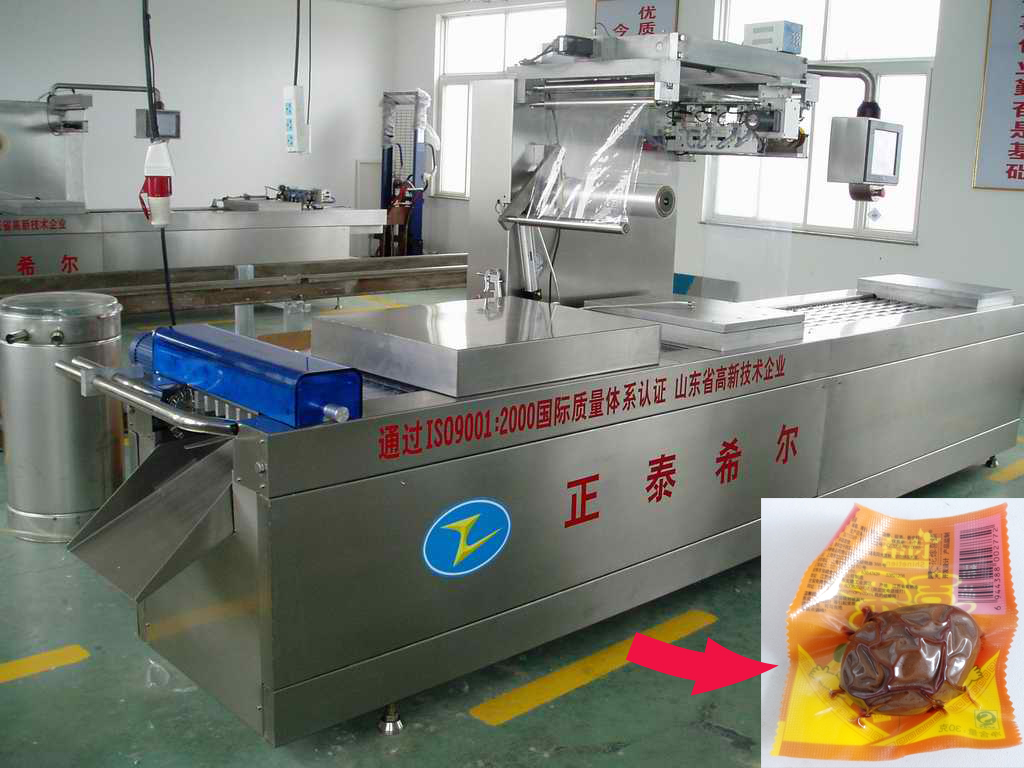 Preserved egg thermoforming vacuum packing machine