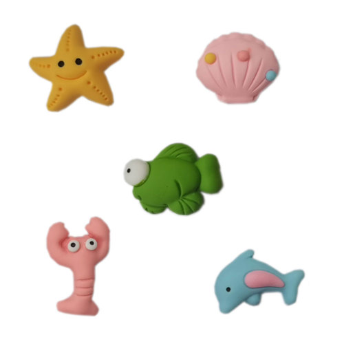 Flat Back Resin Ocean Animals DIY Resin Hair Jewelry Bows Clip Accessories Plastic Cabochons Decoration