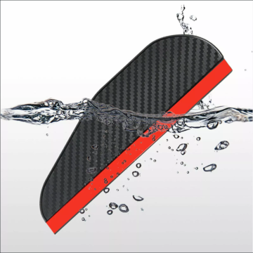 2-Piece Set Thickened Carbon Fiber Texture PVC Rear Window Visor Rain Guard Eyebrow for Cars