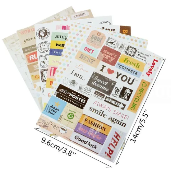 6 Pcs/lot DIY Sticky Classic Decorative Scrapbooing Stickers Toy Print Calendar Diary Letter Planner Paper Sticker