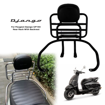 Peugeot Django QP150 Rear Rack - Motorcycle Luggage Rack with Folding Strap
