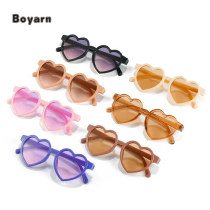 Boyarn 2022 New Heart Shape Children Sunglasses