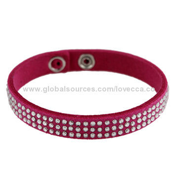 Crystal rhinestone bracelet with red color