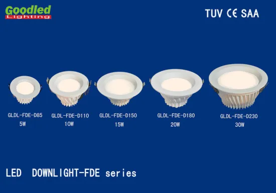 30w Recessed Triac Fde Dimmable Led Downlights 2400lm For Library , Hotels