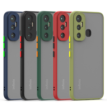 Perlindungan Kamera Casing telepon asap untuk infinix hot 11 Play, note 11i, 11s Pro, 10i, 10, 12, 20, 30 - Matte Shockproof Cover Back Translucent Shover