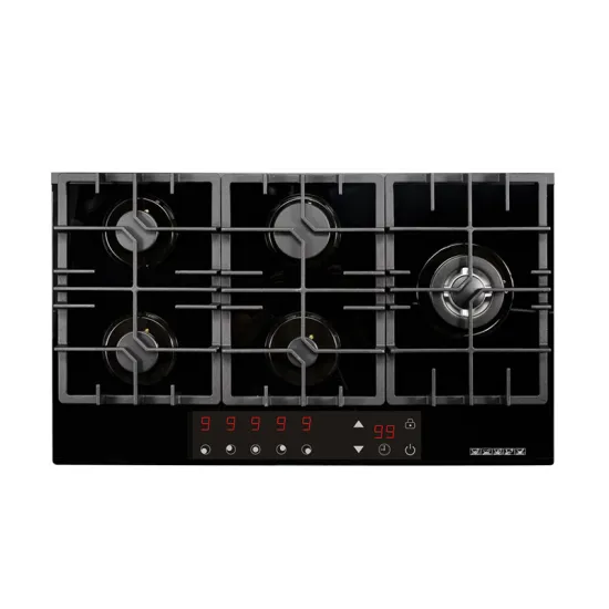New Design Home Kitchen Gas Cooktop: 5-Burner Tempered Glass Gas Stove