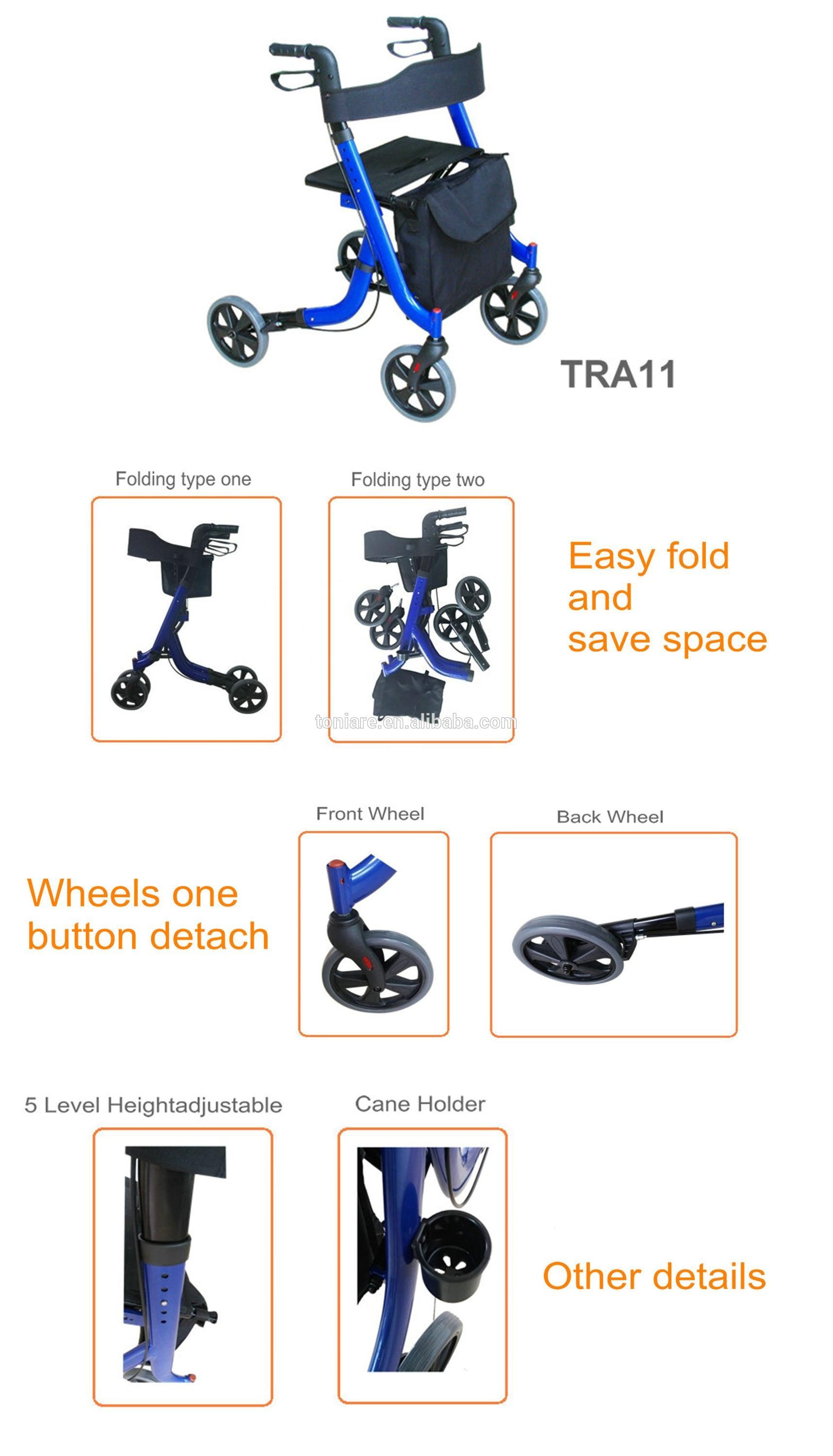 Lichtgewicht Rollator Walker voor gehandicapten