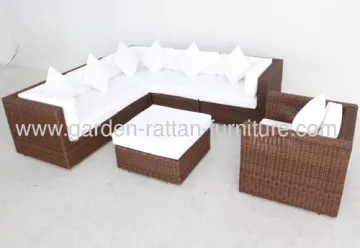 Outdoor Rattan Garden Furniture Sofa Set Round Wicker 