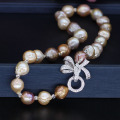 Desain Baru Baroque Freshwater Pearl Necklace Bracelet Sets