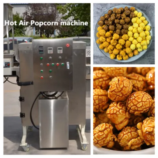 Hot air popcorn maker for industrial use