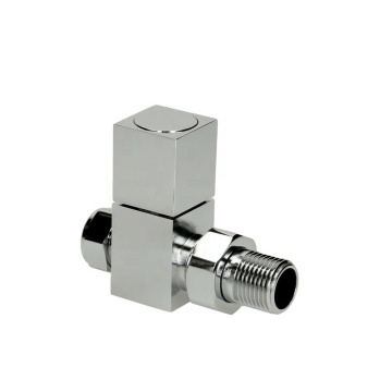 CE Certified Brass Chrome Straight Square Heating Radiator Valve for 1/2''x15MM Square Towel Rails (BJ21007)
