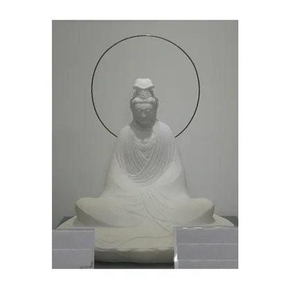 White Jade Marble Chinese Guanyin Buddha Statue for Home Decor