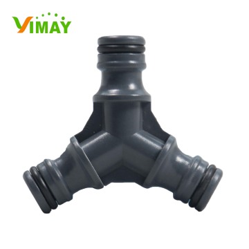 Y-Shaped Three-Way Quick Coupling Garden Hose Fitting - High-Quality Plastic Connectors