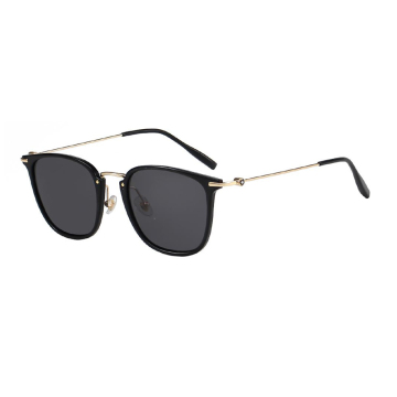 Transparente polarisierte Metall -Quadrat -Sonnenbrille für Frauen