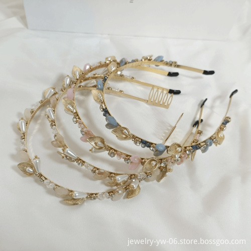 Wholesale Bulk New Fashion Hair Hoop Jewelry - Shiny Bridal Wide Pearl Headbands