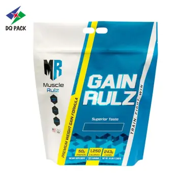 Custom food pouch stand up plastic zipper doypack bag for packing supplement powder