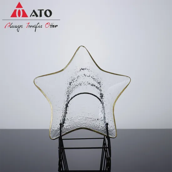 ATO Starfish Unique Style Glass Gold-rim Salad Plate