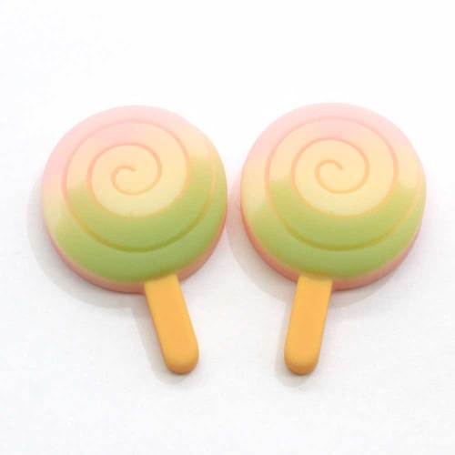 Kawaii Gradient Color Resin Popsicle Charm For Scrapbooking Decoration Crafts Hair Bow Center Σκουλαρίκι Κολιέ κρεμαστό κόσμημα