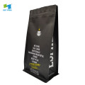 black plastic tea stand up pouch bags design