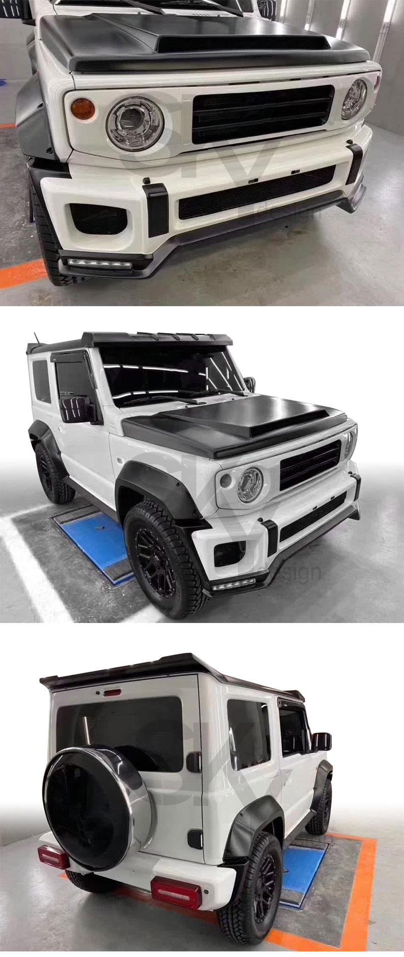 Lb Carbon Fiber Wide Body Kit For Jimny: Grill, Bumpers, Wheel Arches ...