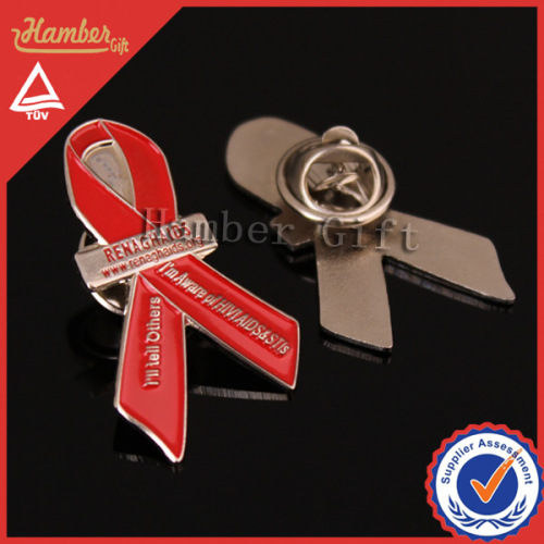 Elegant red ribbon badge