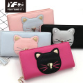 Cartera de PU de gato lindo dimensional personalizado