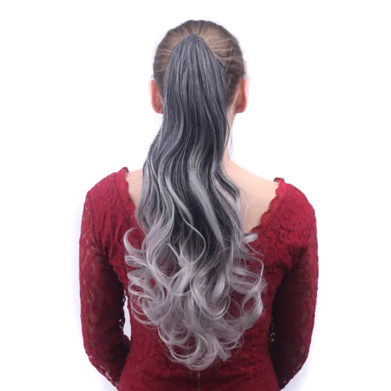 Hot sell clip-in ponytail extensions synthetic hair Afro kinky ombre  curly ponytail Drawstring ponytail for women