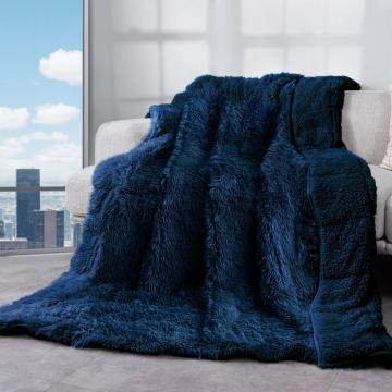 Sensory-Friendly 100% Cotton Weighted Blanket with Faux Fur for Adults