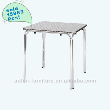 Outdoor brushed aluminum table