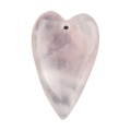 Rose Quartz 25x40mm Love Heart Pendant for DIY Making Jewelry