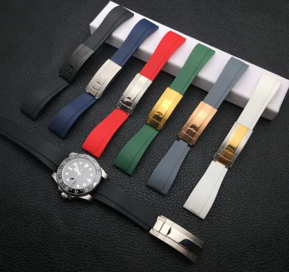 Black Water Ghost Green Rolex Rubber Strap Watch with 20mm Silicone Band and Accessories