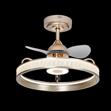 Modern Gold Crystal LED Ceiling Fan Chandelier for Luxury Residential Decor
