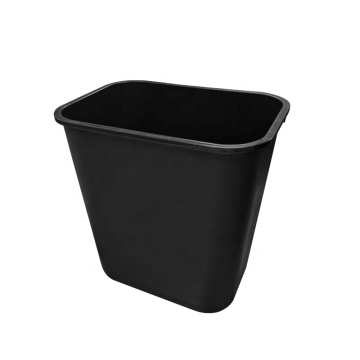 28 Quart Rectangular Black Plastic Wastebasket for Commercial, Office, Kitchen, and Home