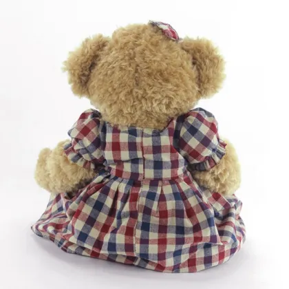 Hot Sales En71 Standard England Style Checked Skirt Plush Teddy Bear