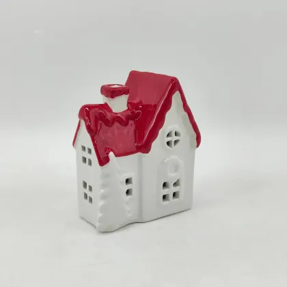 Snowy Ceramic Cottage LED Light