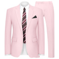 WYWK 2 Piece Men's Suit Wedding Party-Light Pink-XS