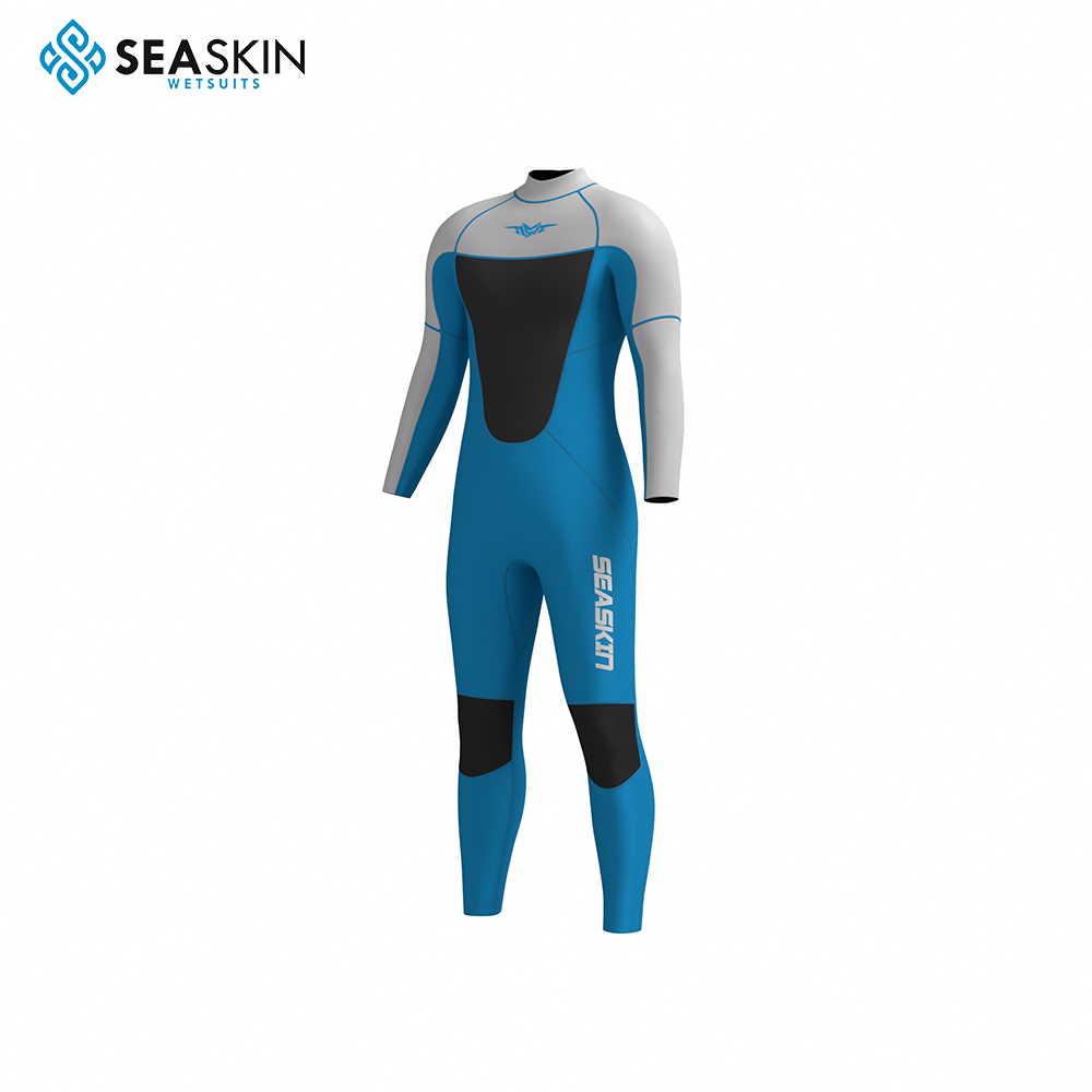 Penyesuaian Seaskin Mens Wetsuits 3/2mm saman menyelam badan penuh untuk lelaki