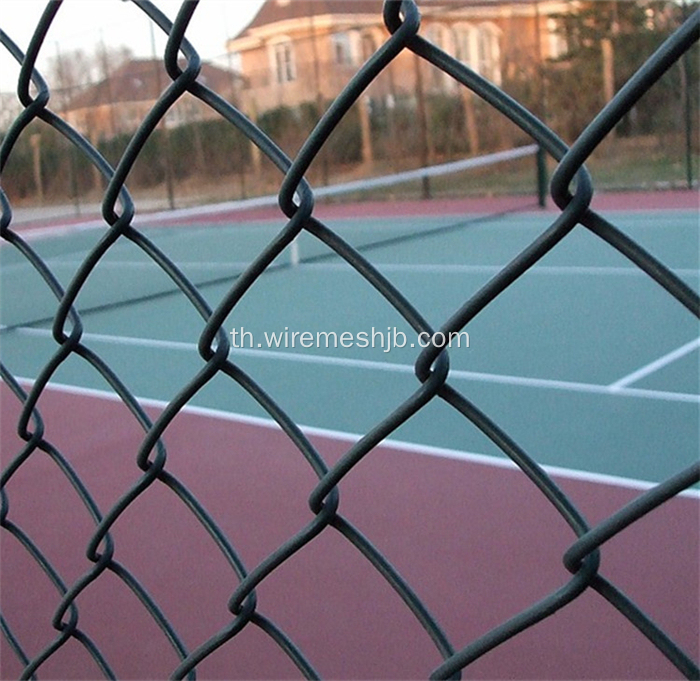 สีเขียวเข้มสีเคลือบ PVC Chain Link Fence