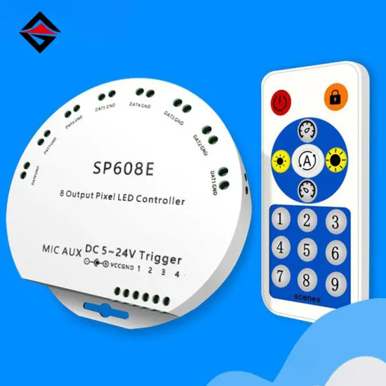 SP608E BT RF Remote Control Music Colorful LED Controller - 8 Outputs RGB RGBW