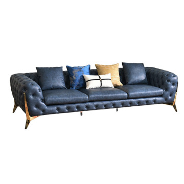Canapé Chesterfield en cuir authentique pour le salon moderne
