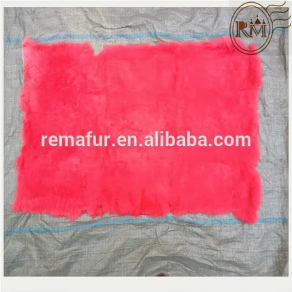 Colorful dyed real rabbit fur plates / carpet / blanket wholesale