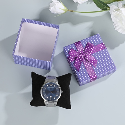 Floral Multicolor butterfly Ribbon Square Gift Watch Box