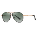 Metal Double-Bridge Sunglasses Aviator Double-Bridge Trendy Sunglasses Factory