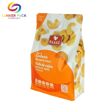 Laminated Plastic Airproof Flat Bottom Pouch For Nuts
