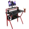 Student Red Wood Desk simple design large desktop