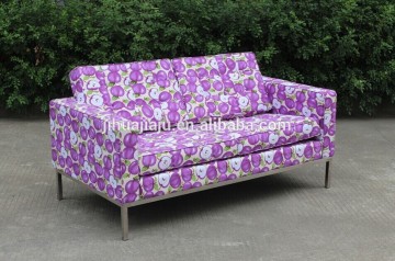 Florence Knoll Sofa love seat with Floral Fabric