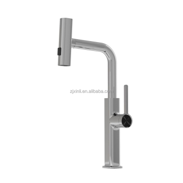 X8554K Polished Deck-Mounted Pull-Out 2-Function Sprayer Kitchen Faucet in Zinc Material