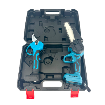 BOLIU 20V Cordless Garden Tool Set: Durable Plastic Box Packaging, Including Hand-Held Glue Cutter and Mini Chainsaw